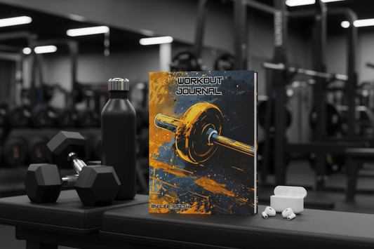 Digital Fitness Journal standing upright in gym setting